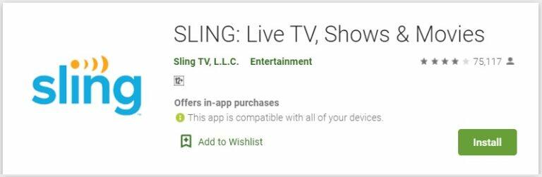 cast sling tv app windows 10