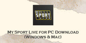 my sport live for pc
