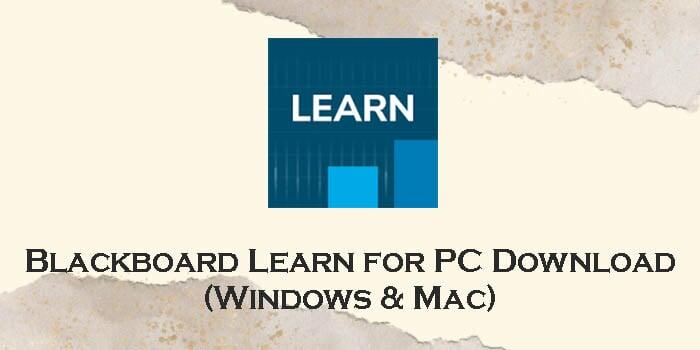 blackboard learn download mac
