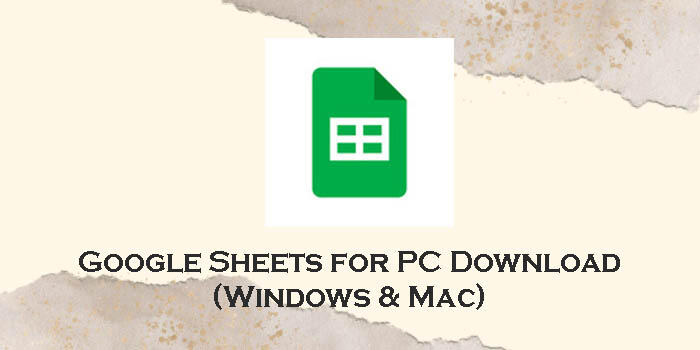 google sheets download for pc